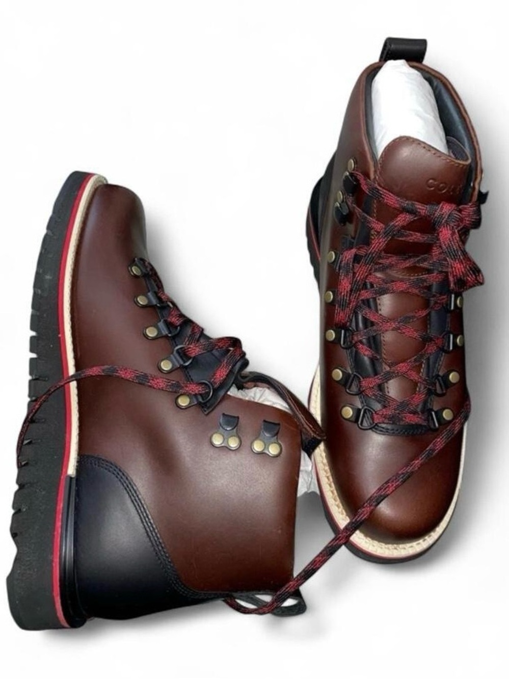 Cole Haan NEW Brown Leather Lugsole Hiking Boots size 8 Outdoor Gorpcore Rugged